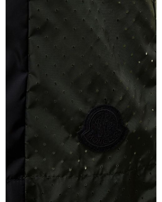 Moncler Black Bermuda Shorts With Tonal Logo Embroidery At The Back In Nylon for men