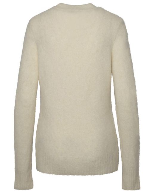 Ganni Natural Ivory Brushed Alpaca Sweater