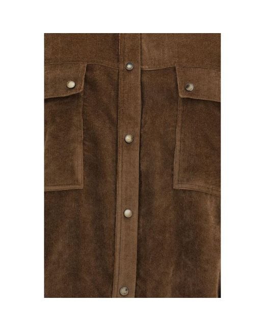 Brunello Cucinelli Brown Corduroy Shirt Sigaro