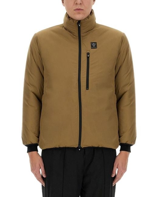 South2 West8 Natural Jacket With Logo Polyester for men