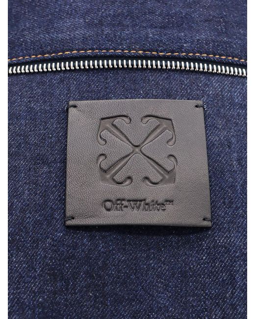 Off-White c/o Virgil Abloh Logo Zip-embellished Denim Jacket Off-White c/o Virgil Abloh Logo Zip-embellished Denim Jacket