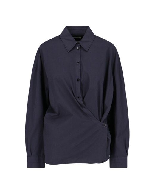 Lemaire Blue Shirt With Asymmetrical Closure