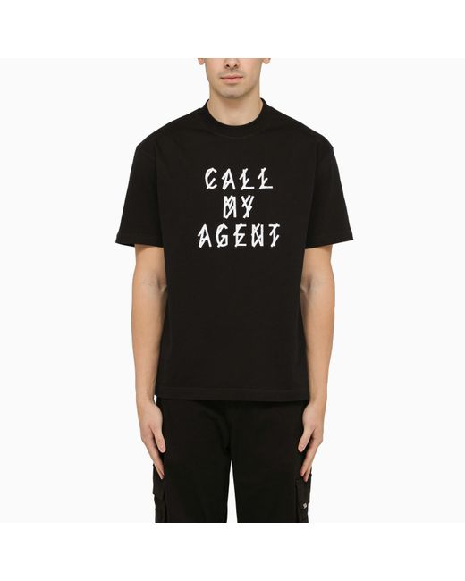 44 Label Group Black Call My Agent T-Shirt for men