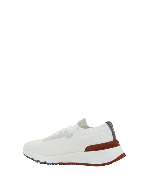 Brunello Cucinelli White Cotton Sneakers Upper: Trainers for men