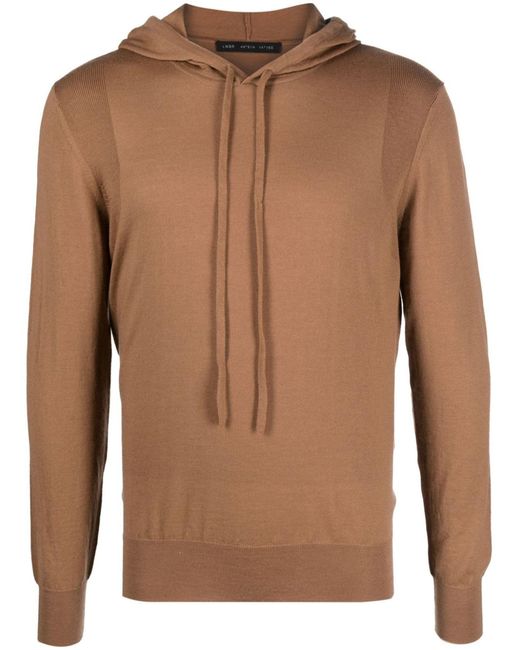 Brown Merino Wool Hoodie