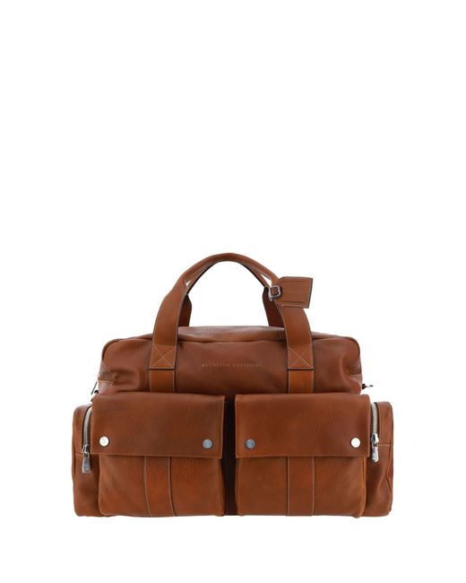 Brunello Cucinelli Brown Travel Bag for men