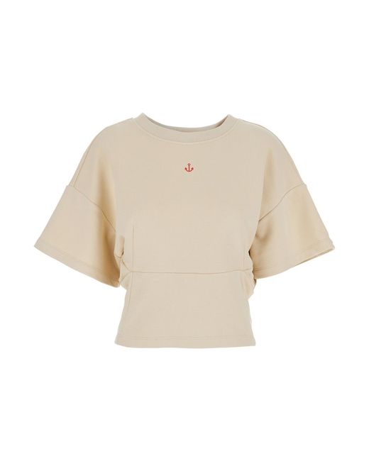 ..,merci Natural Sweater With Long Sleeves And Round Neck