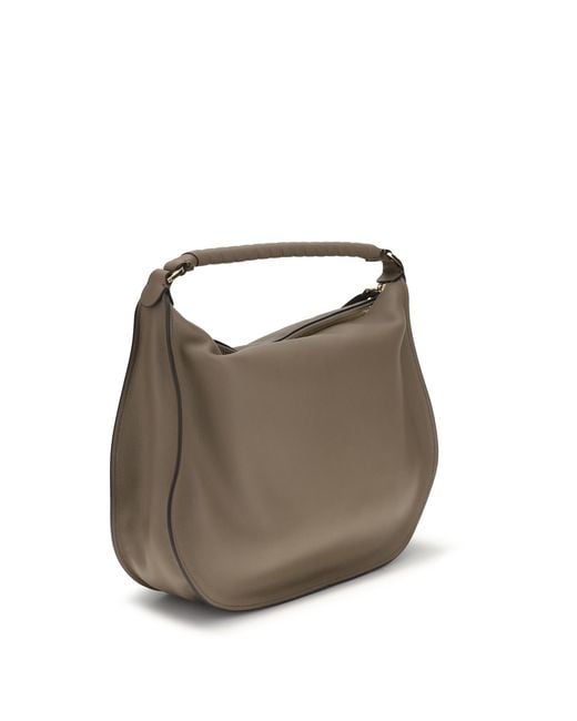 Chloé Brown Shoulder Bag Marcie Calf Leather
