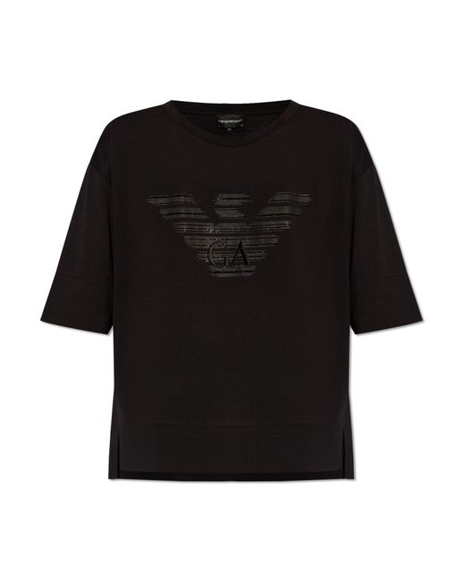 Emporio Armani Black T-Shirt With Logo