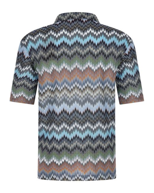 Missoni Blue Chevron Snake Shirt for men