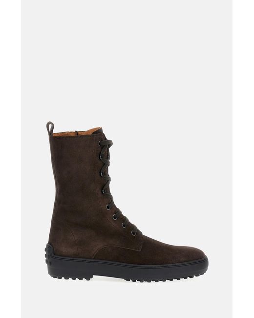 Tod's Black High Suede Ankle Boots