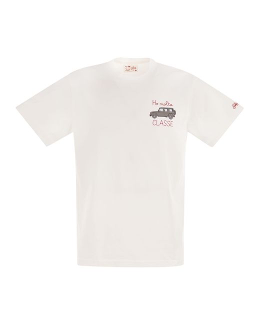 Mc2 Saint Barth White T-Shirt With Chest Print for men