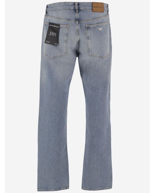 Emporio Armani Blue Jeans Cotton Trousers for men
