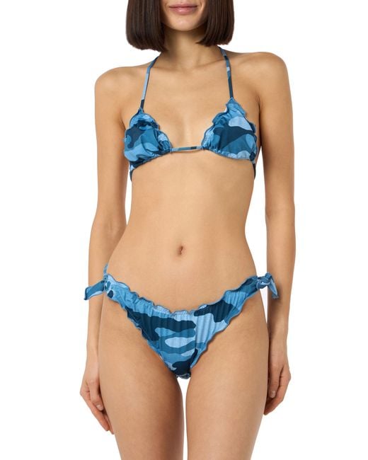 Mc2 Saint Barth Blue Denim Camouflage Sarius Triangle Bikini