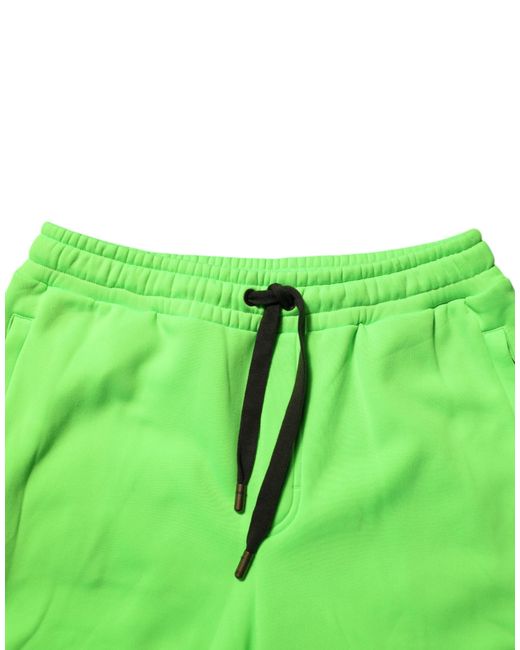 Dolce & Gabbana Green Camo Colorblock Shorts for men