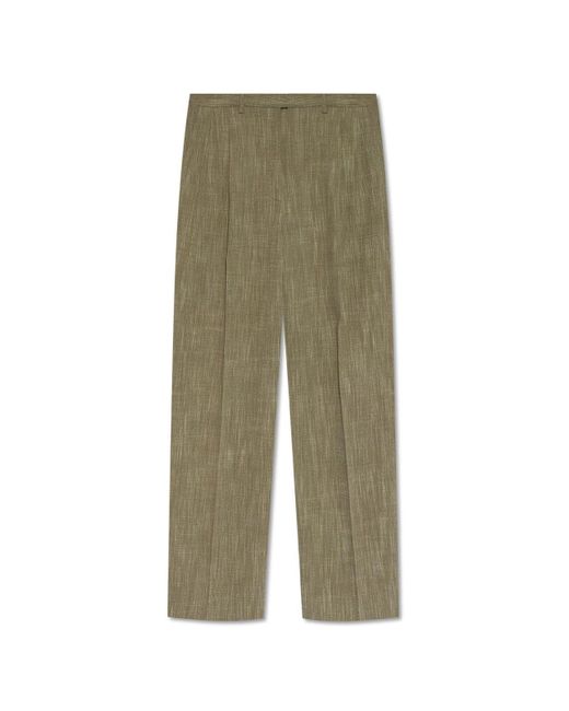 Etro Green Wide Pleat-front Trousers,