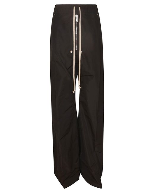 Rick Owens Black Straight Lace-Up Trousers for men