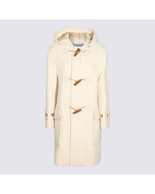 Burberry Natural White Wool Coat