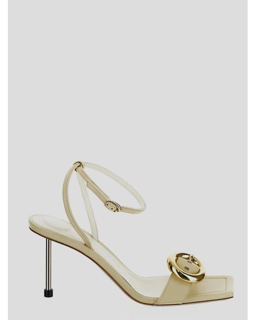 Jacquemus White Regalo Squared-Toe Strapped Heeled Sandals