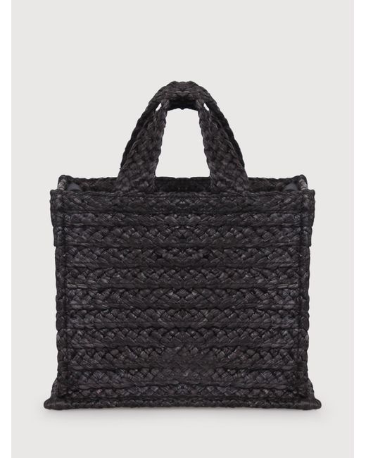 Patou Black Raffia Bag