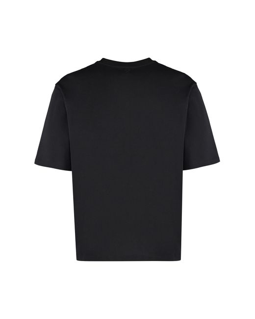 AMI Black Cotton Crew-Neck T-Shirt