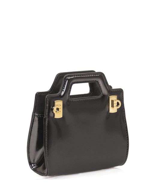 Ferragamo Black Ferragamo Wanda Leather Micro Bag