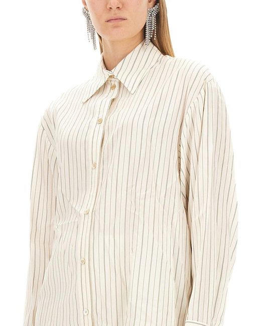 Isabel Marant White Long Sleeved Striped Buttoned Shirt