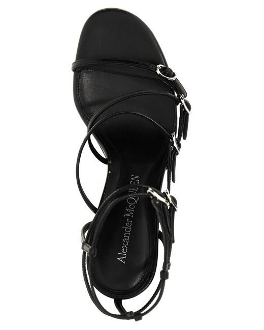 Alexander McQueen Black Strap Leather Sandals