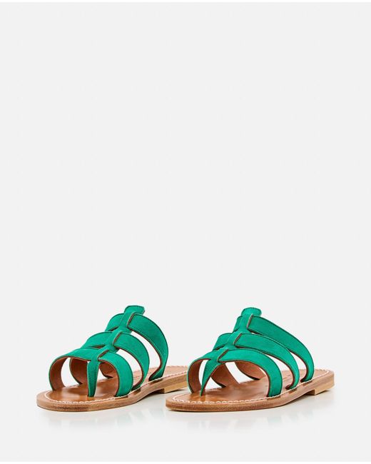 K. Jacques Green Dolon Leather Sandals