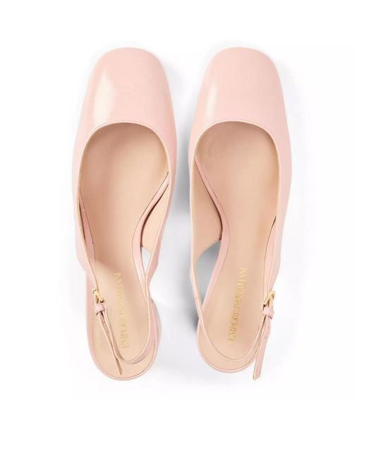 Emporio Armani Pink Patent Leather Slingback Pumps Shoes