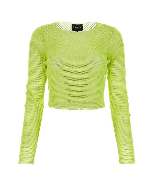 Santa Brands Green Mesh Crop Top