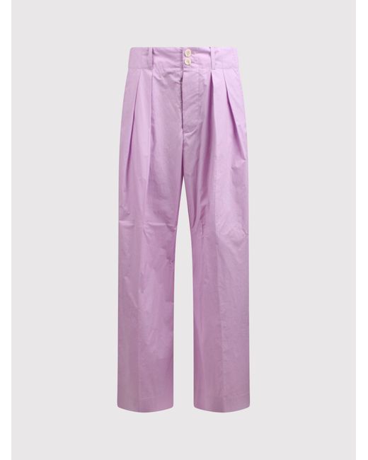Plan C Purple Lilac Wide-Leg Trousers