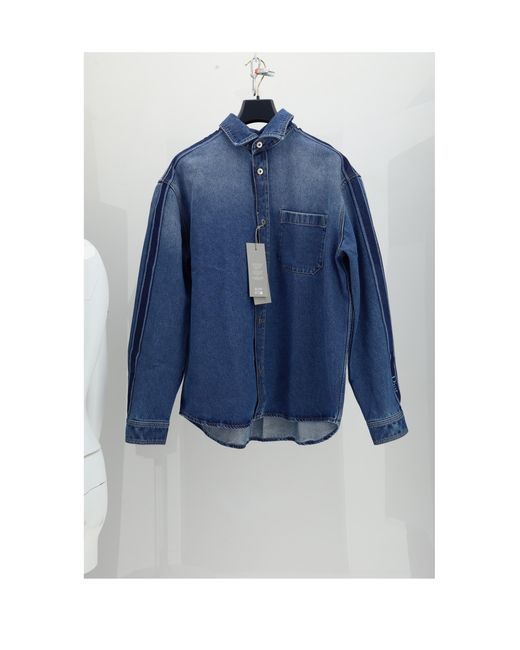 Dior Blue Denim Jacket Laser Print Cotton for men