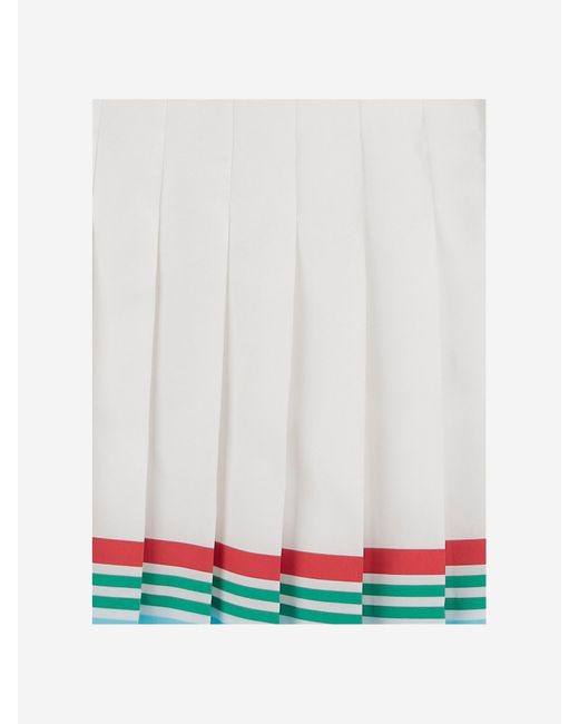 ミニスカート Casablanca High-Waisted Pleated Silk Skirt With Colorful CASABLANCA High-Waisted Pleated Silk Skirt With Colorful