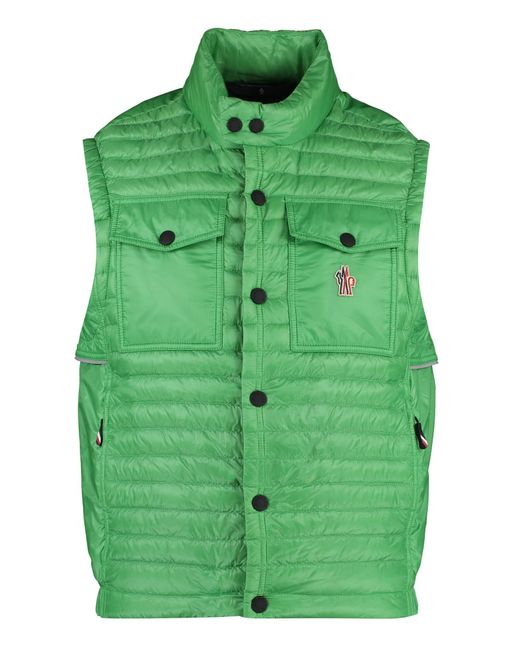 3 MONCLER GRENOBLE Green Ollon Full Zip Field Vest for men