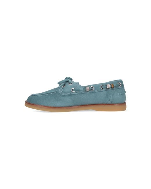 Pinko Blue Grace Suede Moccasin Shoes