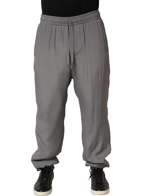 Dolce & Gabbana Gray Cotton Jogger Sweatpants Trouser Pants for men