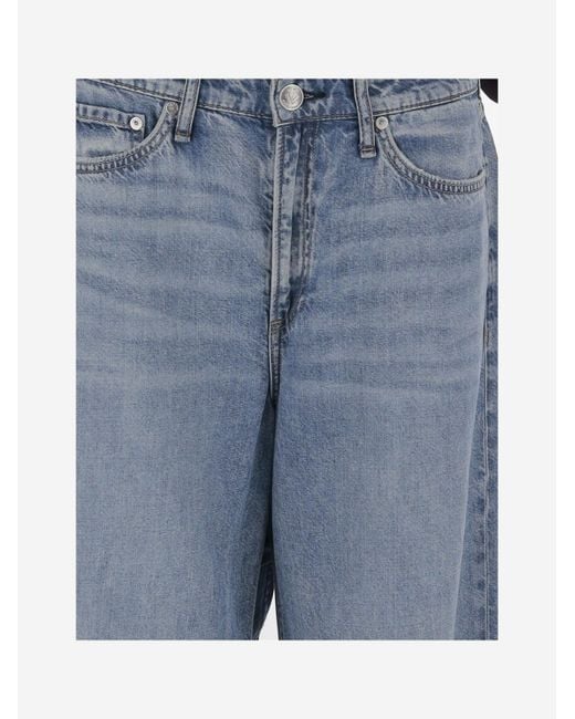 Rag & Bone Blue Jeans Cotton-Blend Trousers