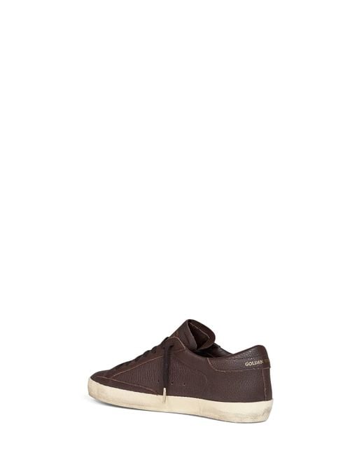 Golden Goose Deluxe Brand Brown Dark Grained Leather Super-Star Sneakers for men