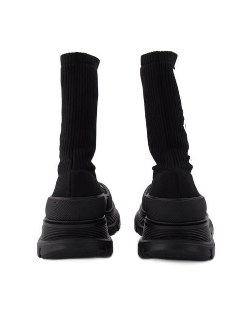 McQueen Black Sock Boots Others Shoes for men