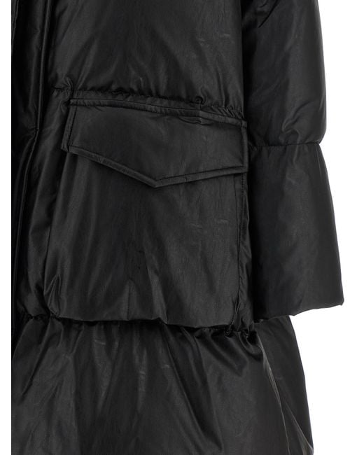 MM6 by Maison Margiela Black Scarf Down Jacket Viscose Jacket, Parka, Casual