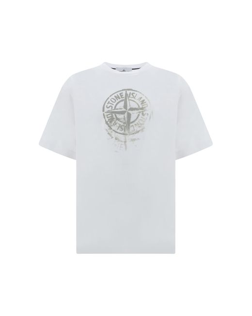 Stone Island White T-shirts for men