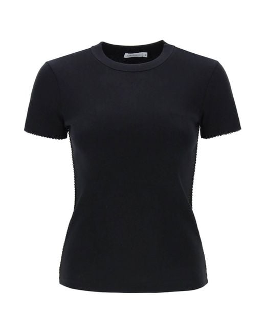 Premiata Black Uma T-Shirt With Picot Details for men