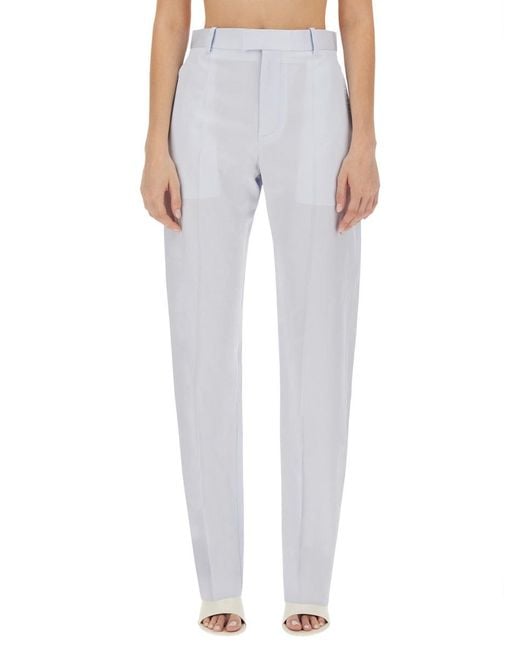 Bottega Veneta Gray Trousers Straight Cut Viscose