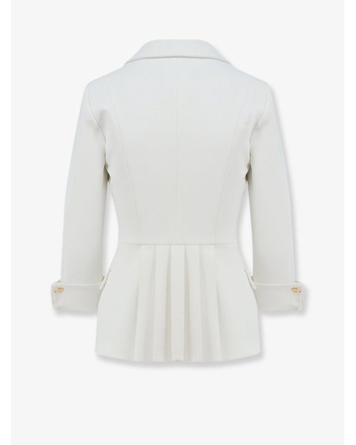 Elisabetta Franchi White Blazer Stretch Fabric, Polyester Blazers