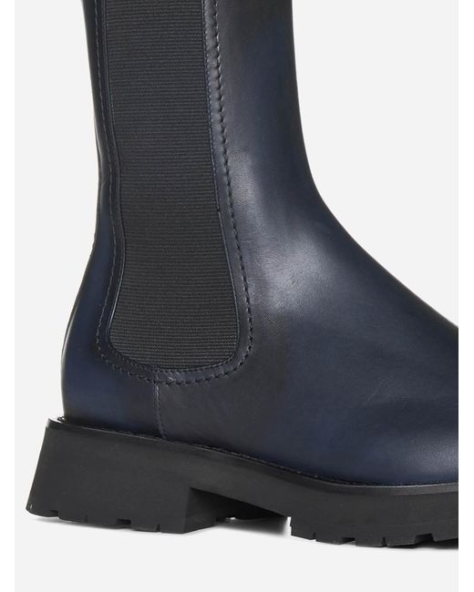 Alexander McQueen Blue Leather Chelsea Boots for men