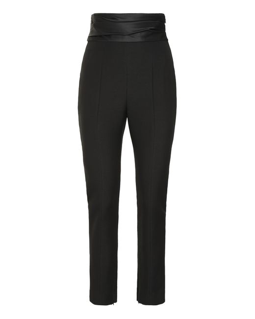 Khaite Black Lenro Viscose-Blend Straight Trousers Viscose Blend (Viscose
