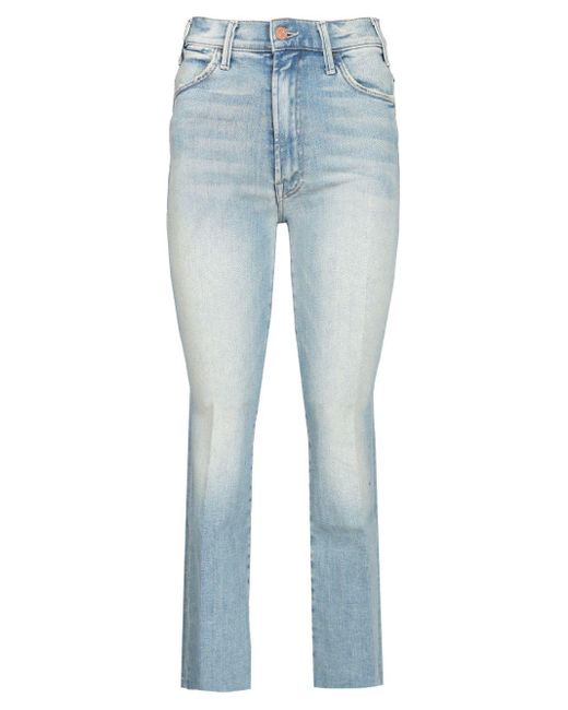 Mother Blue The Hustler Ankle Fray Jeans