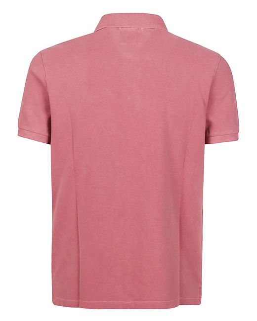 C P Company Pink 24/1 Piquet Resist Dyed Short Sleeve Polo Shirt for men