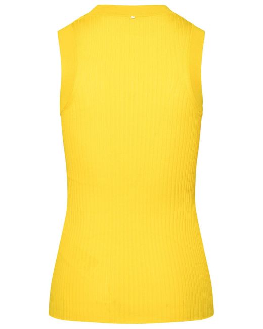 Sportmax Yellow Cotton Tank Top